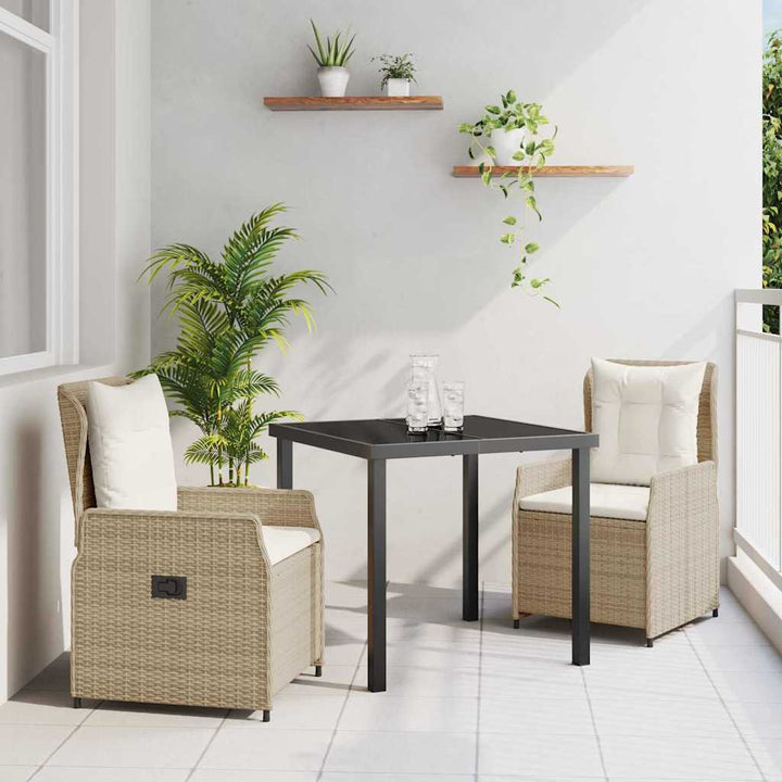Have Spisebordssæt 3 pcs Beige polyrattan