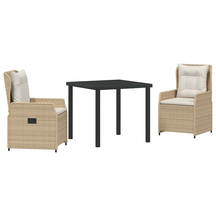 Have Spisebordssæt 3 pcs Beige polyrattan