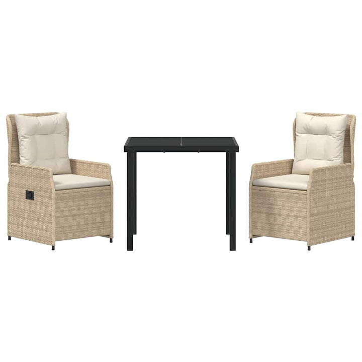 Have Spisebordssæt 3 pcs Beige polyrattan