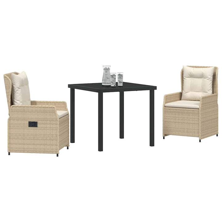 Have Spisebordssæt 3 pcs Beige polyrattan