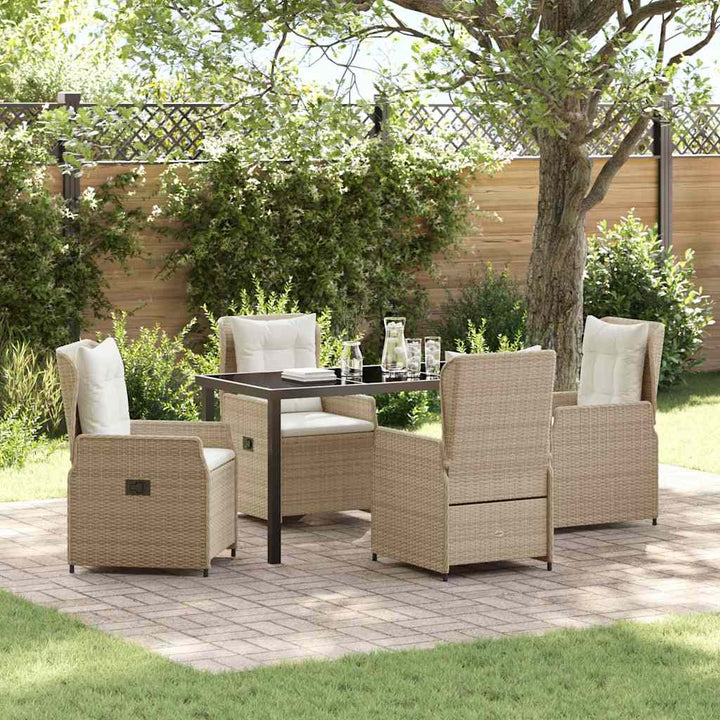 Have Spisebordssæt 5 pcs Beige polyrattan