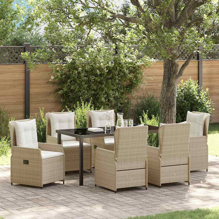 Have Spisebordssæt 7 pcs Beige polyrattan