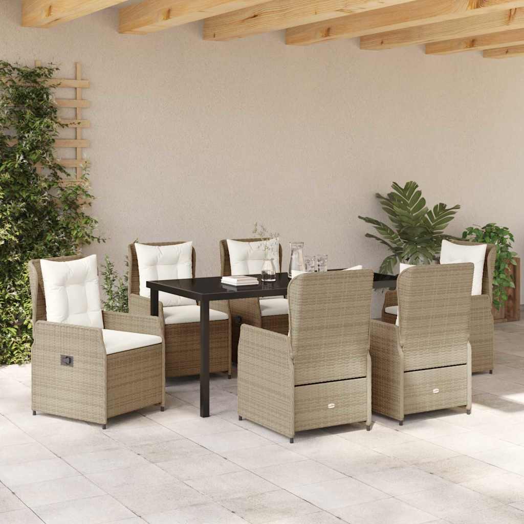 Have Spisebordssæt 7 pcs Beige polyrattan