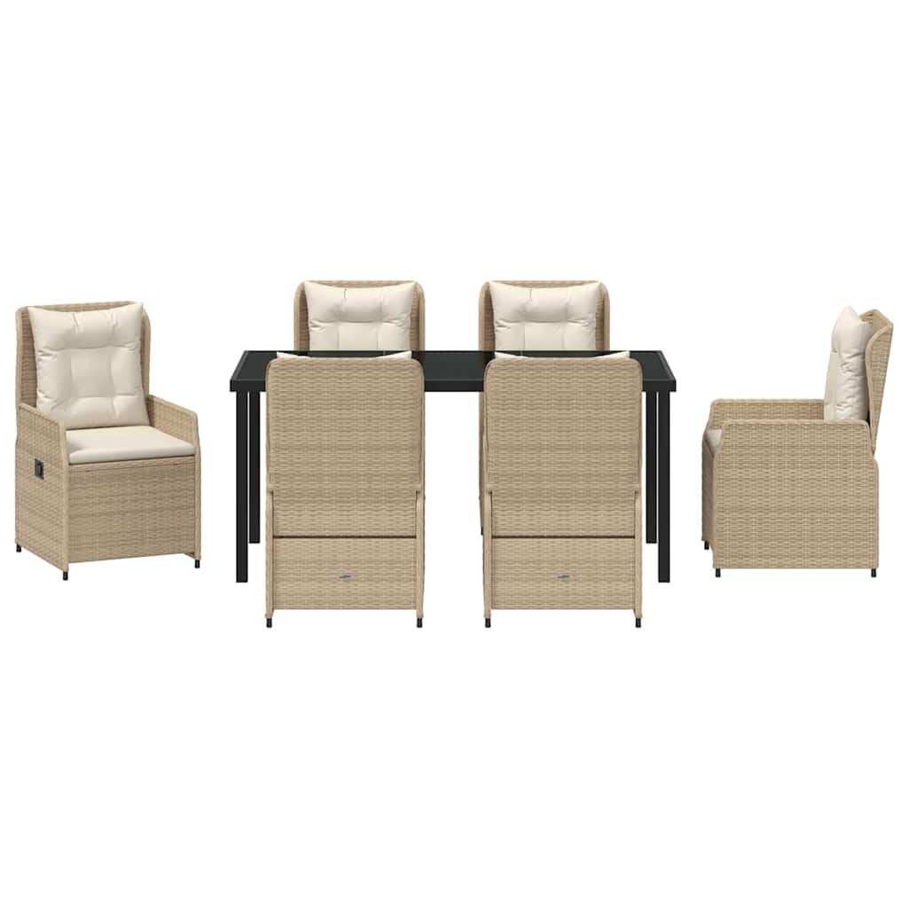 Have Spisebordssæt 7 pcs Beige polyrattan