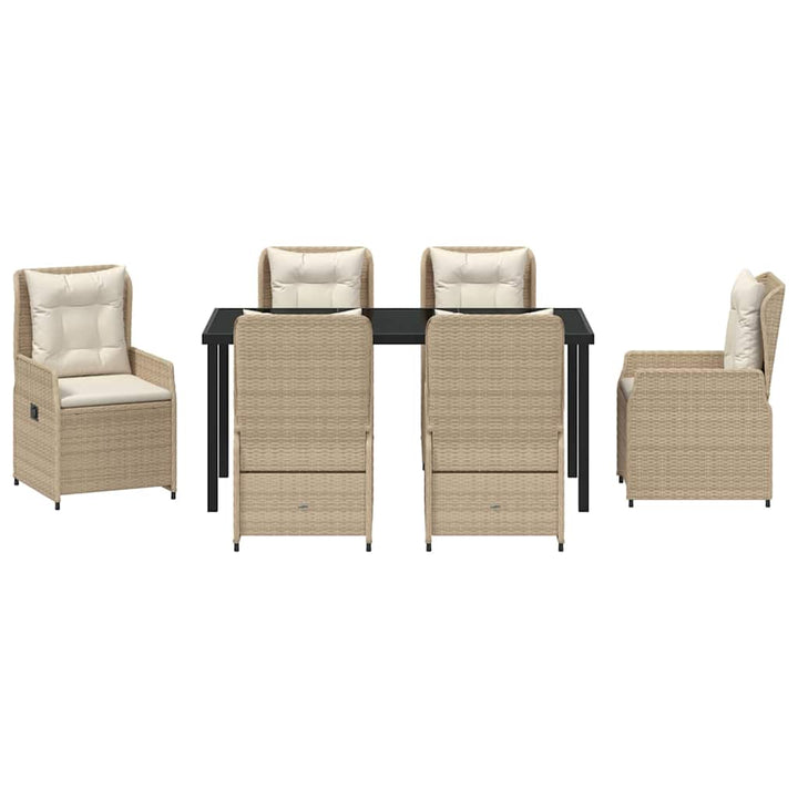 Have Spisebordssæt 7 pcs Beige polyrattan