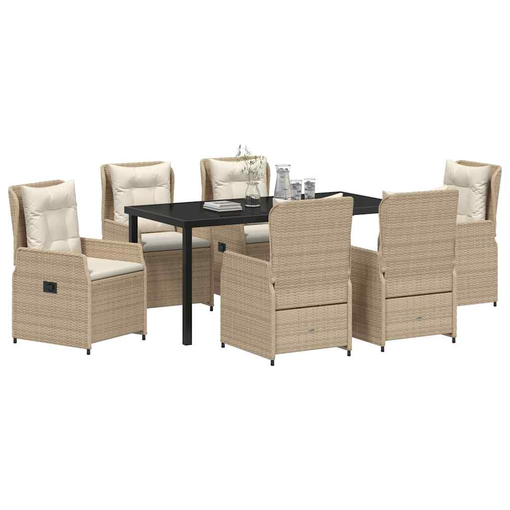 Have Spisebordssæt 7 pcs Beige polyrattan