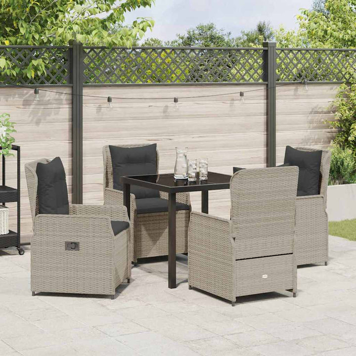 Have Spisebordssæt 5 pcs Lysegrå polyrattan