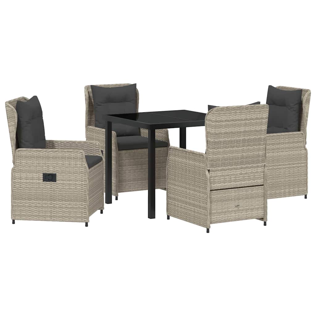 Have Spisebordssæt 5 pcs Lysegrå polyrattan