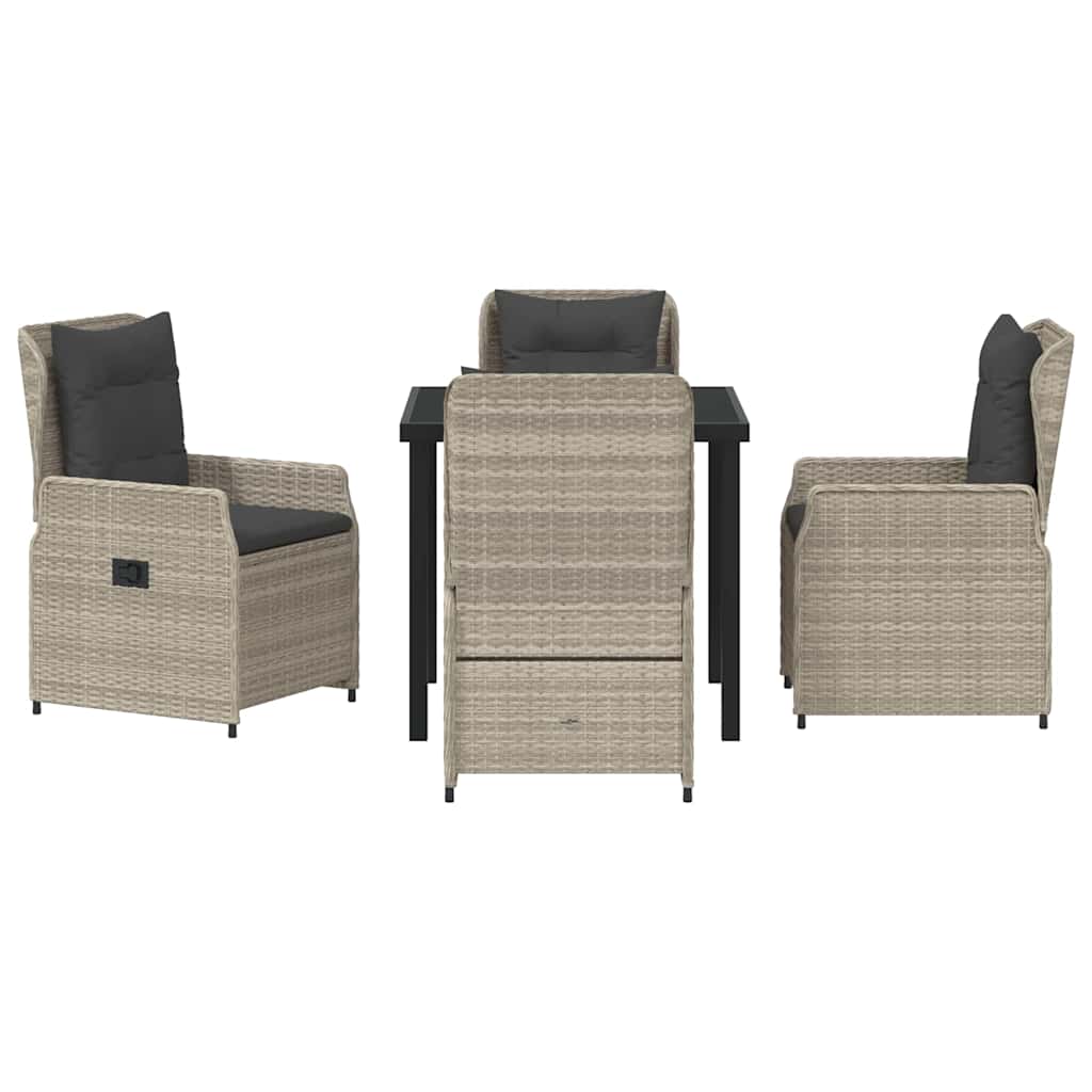 Have Spisebordssæt 5 pcs Lysegrå polyrattan