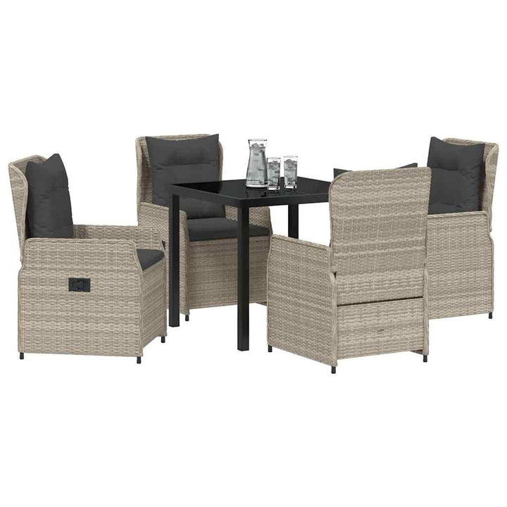 Have Spisebordssæt 5 pcs Lysegrå polyrattan