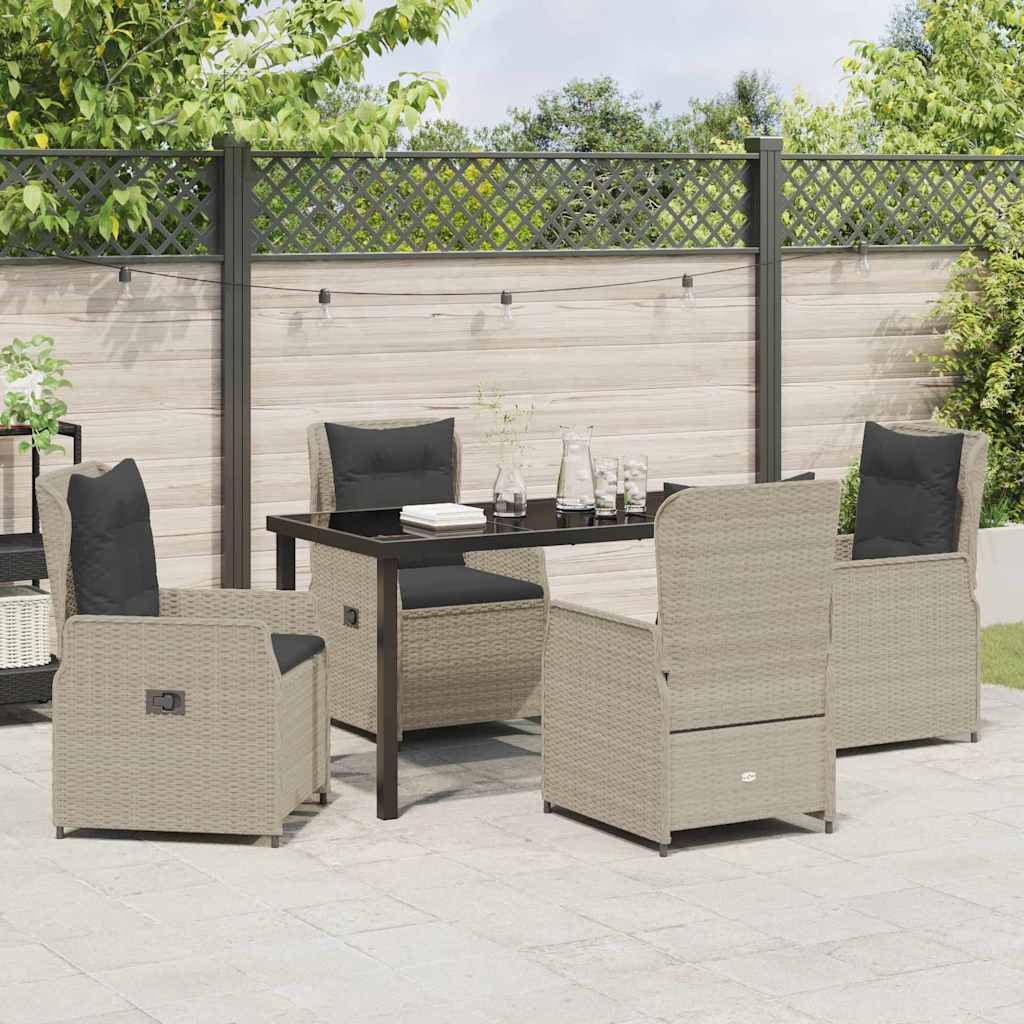 Have Spisebordssæt 5 pcs Lysegrå polyrattan