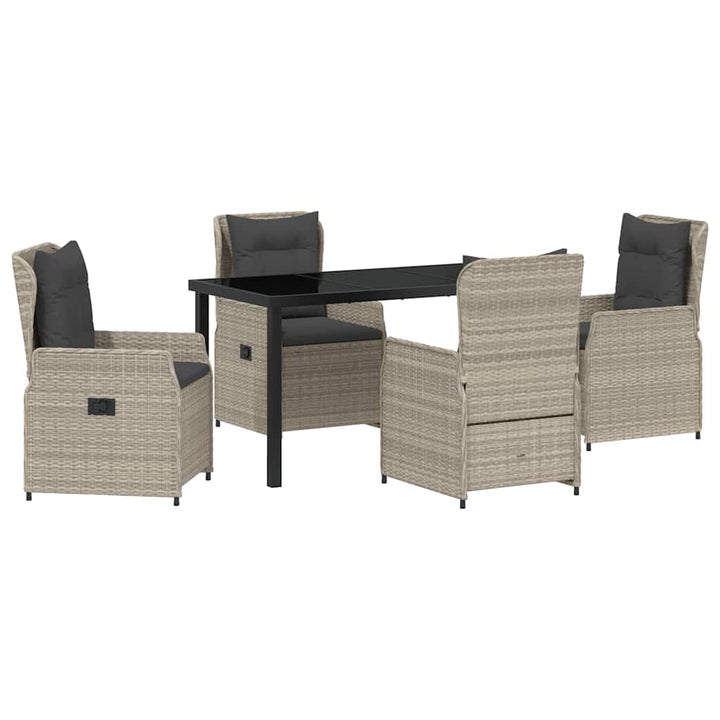 Have Spisebordssæt 5 pcs Lysegrå polyrattan