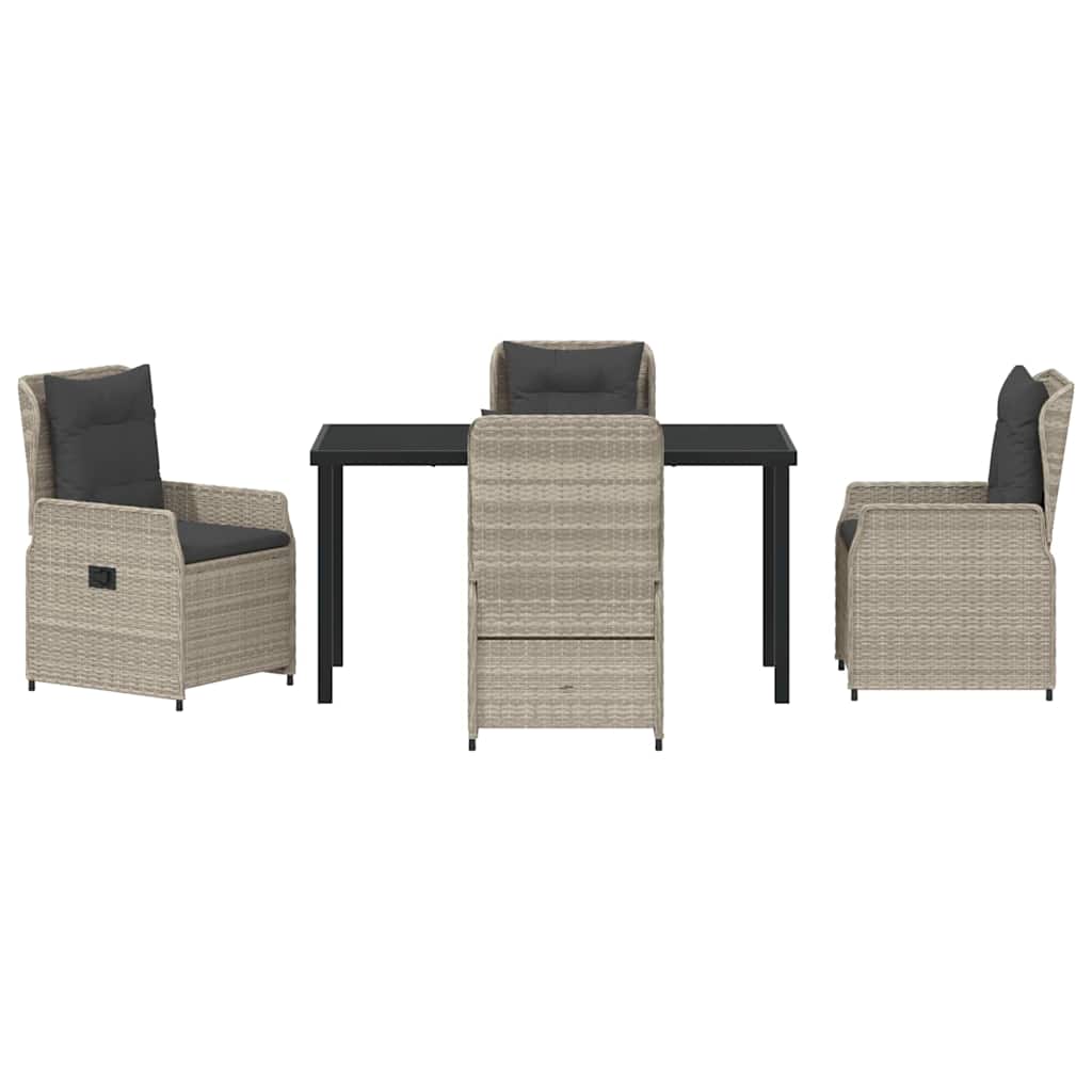Have Spisebordssæt 5 pcs Lysegrå polyrattan