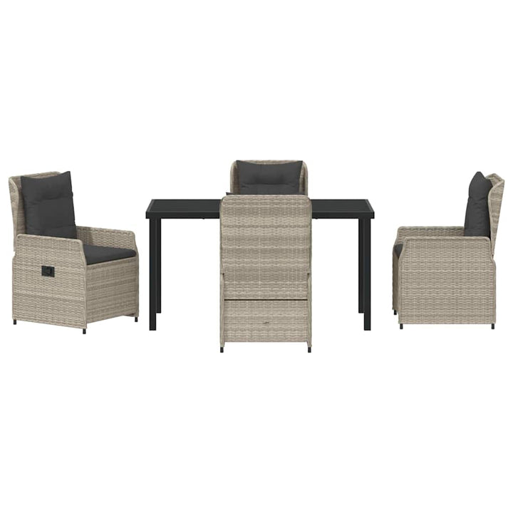 Have Spisebordssæt 5 pcs Lysegrå polyrattan
