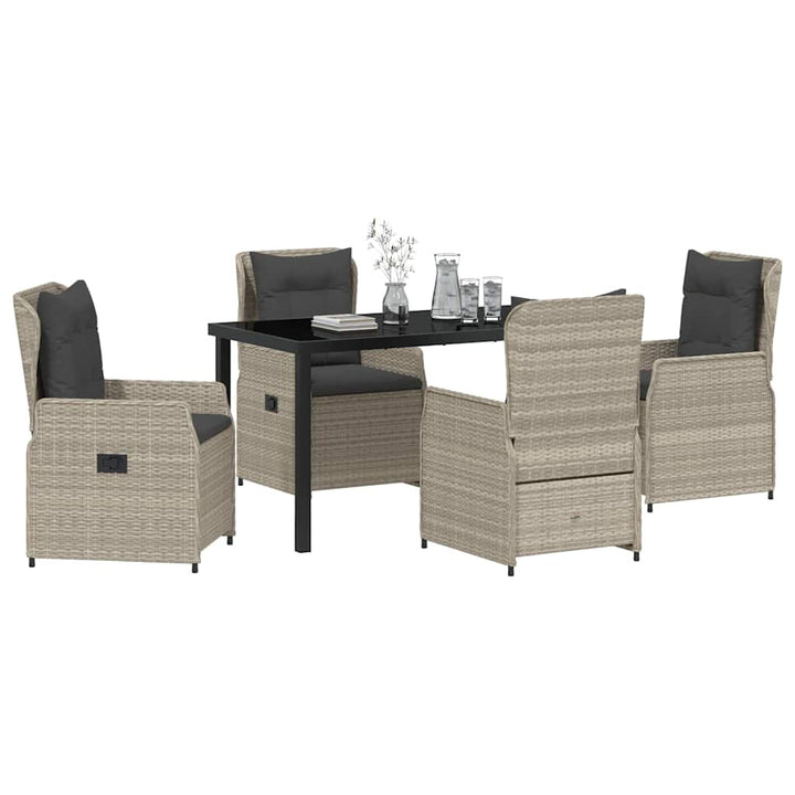 Have Spisebordssæt 5 pcs Lysegrå polyrattan