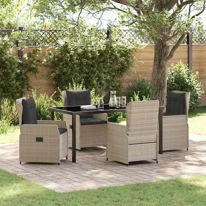Have Spisebordssæt 5 pcs Lysegrå polyrattan
