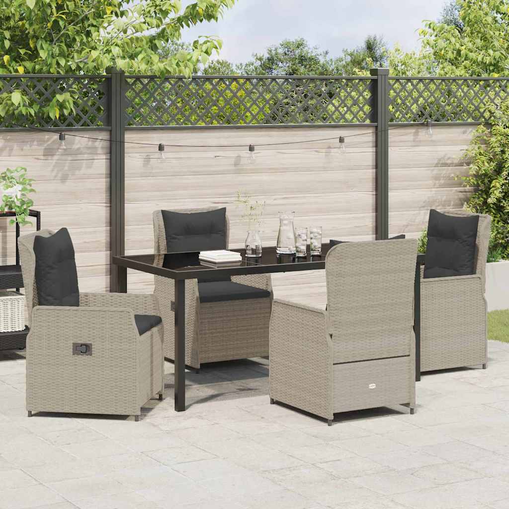 Have Spisebordssæt 5 pcs Lysegrå polyrattan