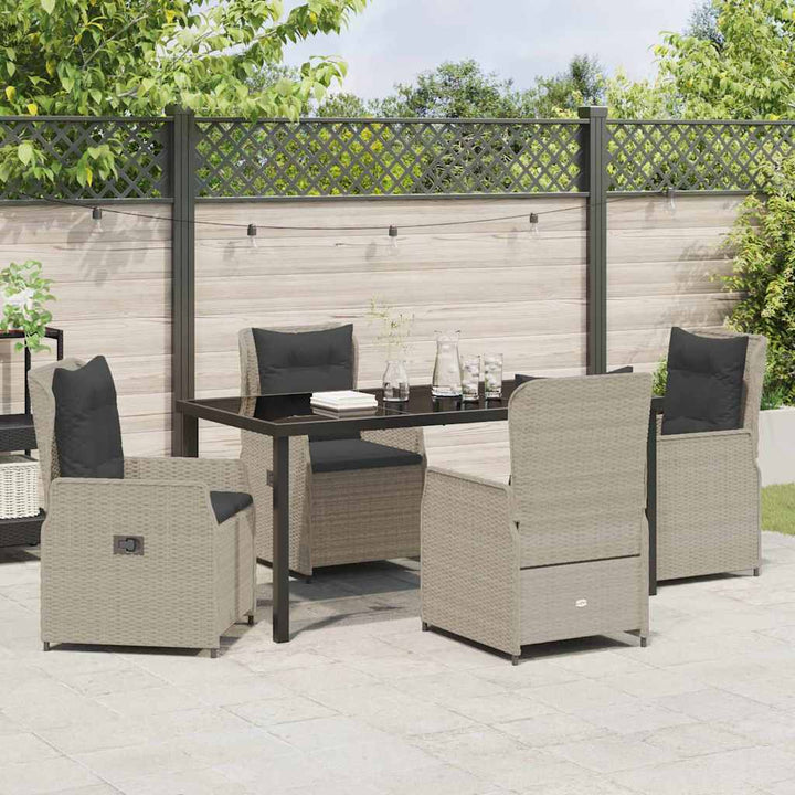 Have Spisebordssæt 5 pcs Lysegrå polyrattan