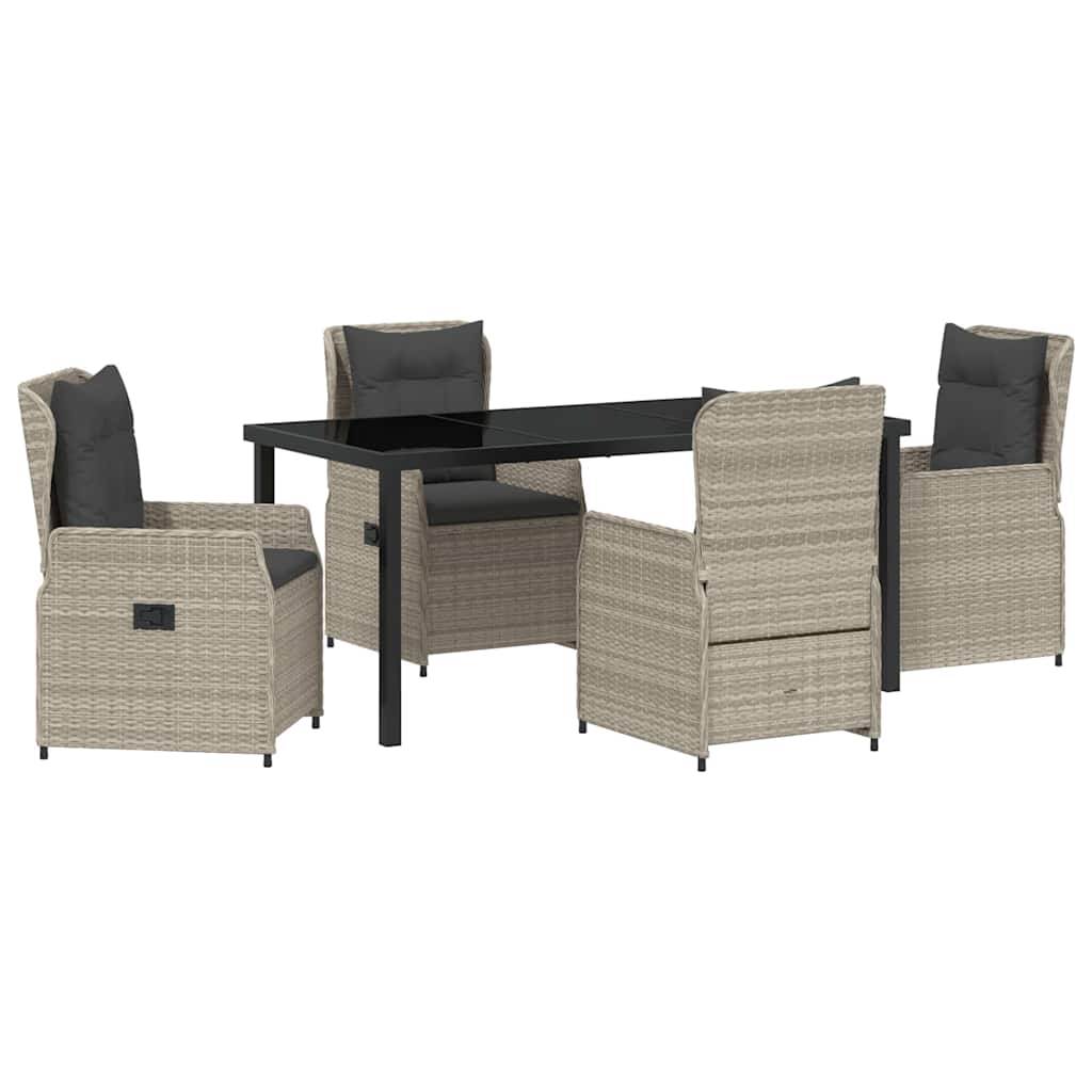Have Spisebordssæt 5 pcs Lysegrå polyrattan