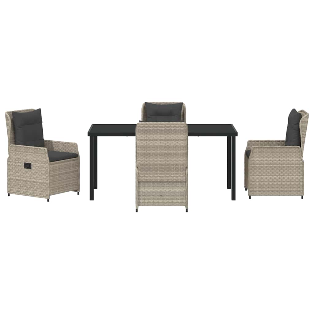 Have Spisebordssæt 5 pcs Lysegrå polyrattan