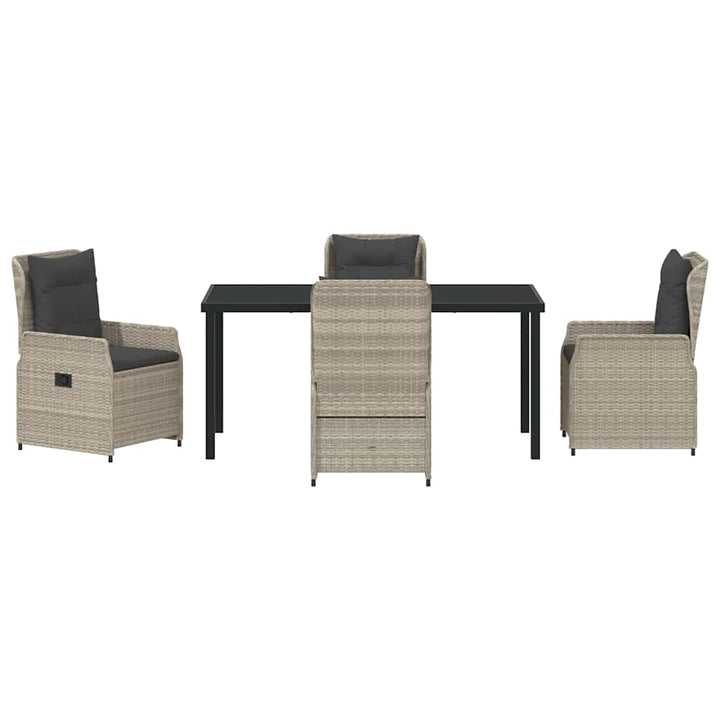 Have Spisebordssæt 5 pcs Lysegrå polyrattan