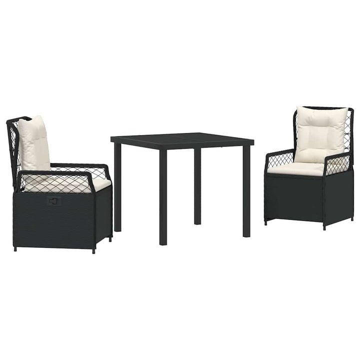 Have Spisebordssæt 3 pcs Sort polyrattan