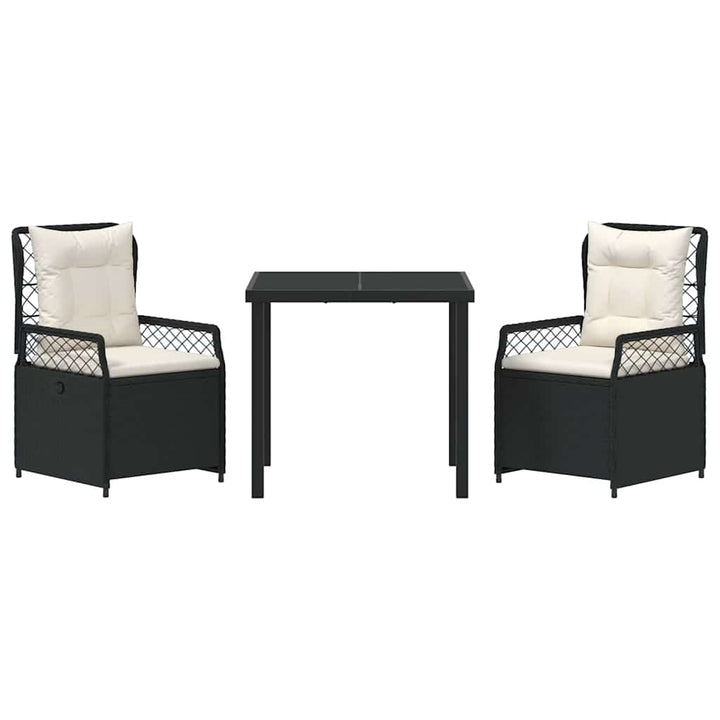 Have Spisebordssæt 3 pcs Sort polyrattan