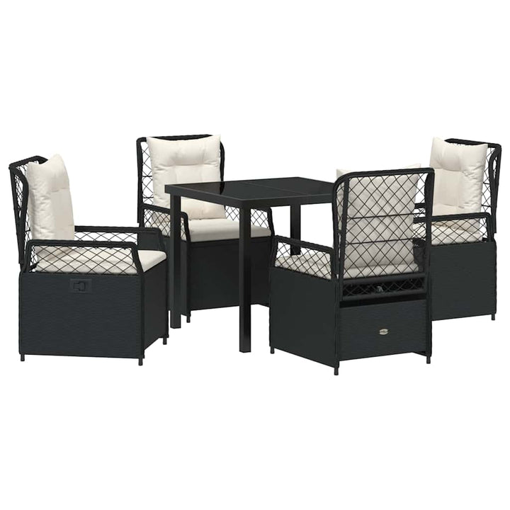 Have Spisebordssæt 5 pcs Sort polyrattan