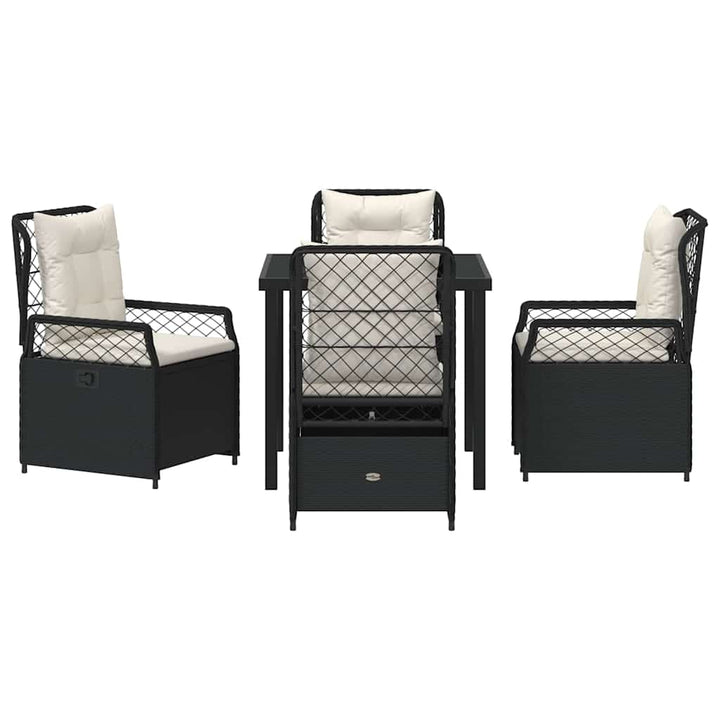 Have Spisebordssæt 5 pcs Sort polyrattan