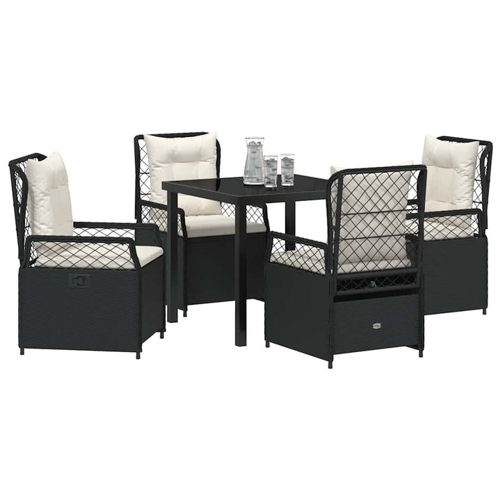 Have Spisebordssæt 5 pcs Sort polyrattan