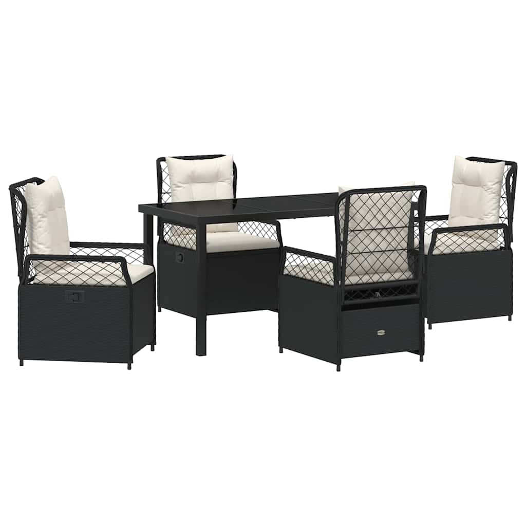 Have Spisebordssæt 5 pcs Sort polyrattan