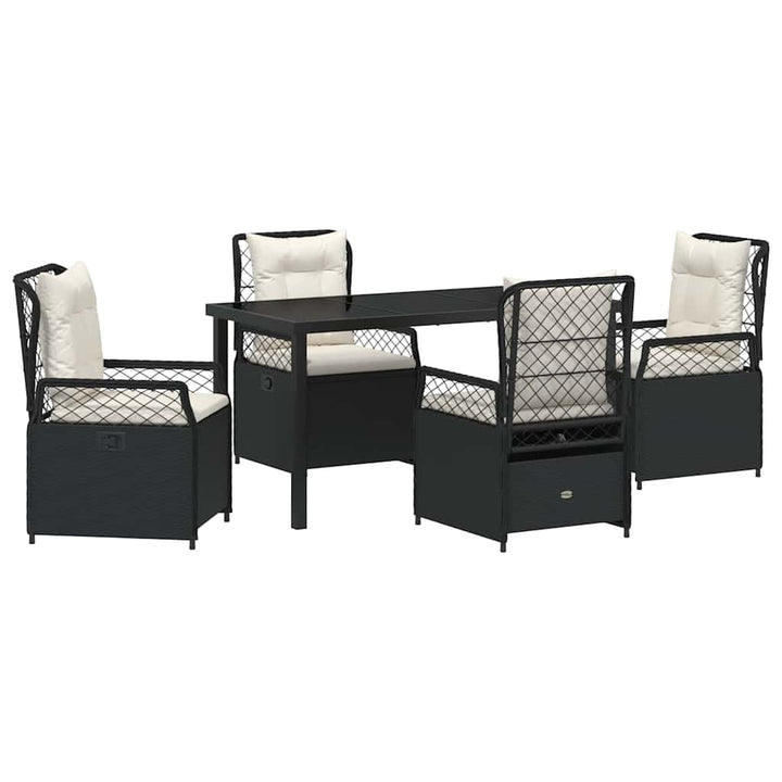 Have Spisebordssæt 5 pcs Sort polyrattan