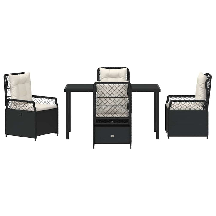 Have Spisebordssæt 5 pcs Sort polyrattan
