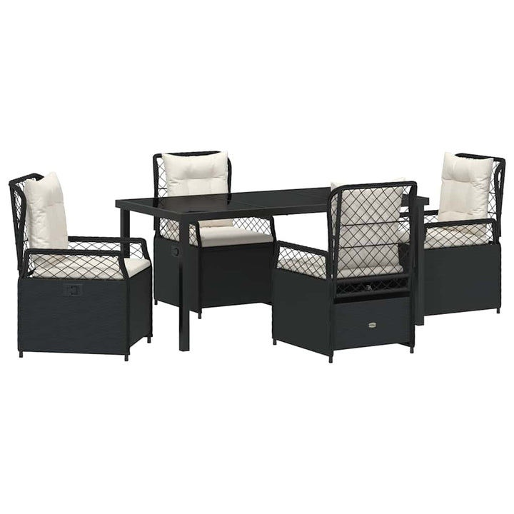 Have Spisebordssæt 5 pcs Sort polyrattan