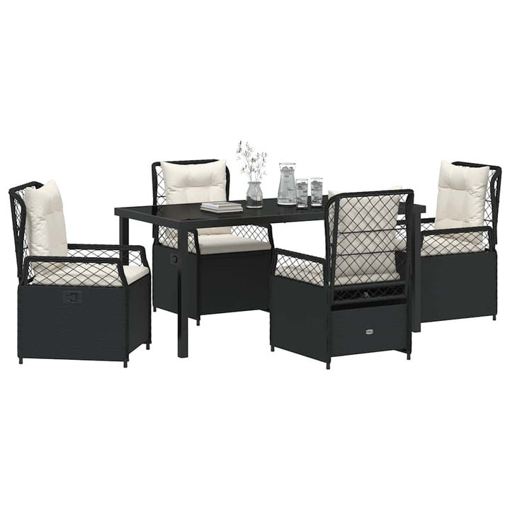 Have Spisebordssæt 5 pcs Sort polyrattan