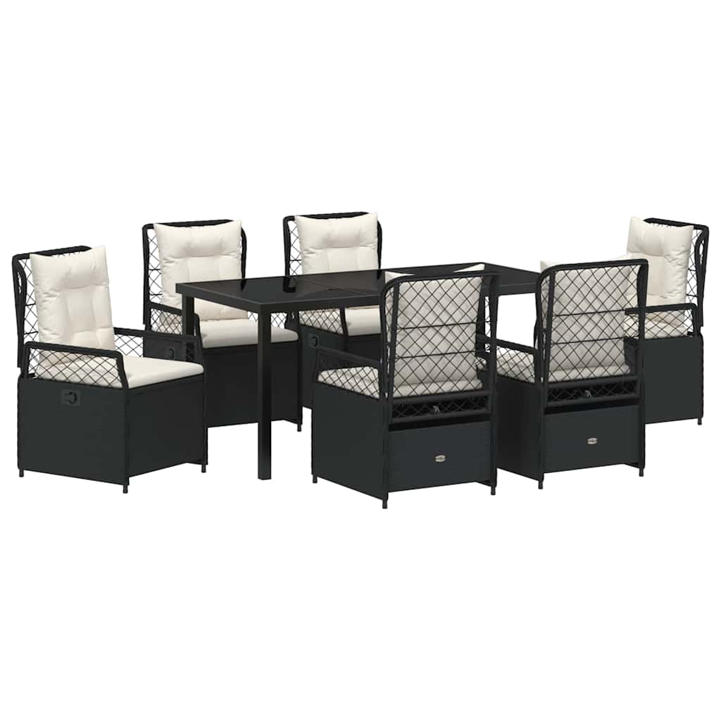 Have Spisebordssæt 7 pcs Sort polyrattan