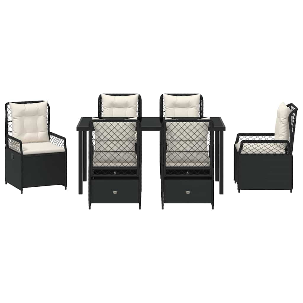 Have Spisebordssæt 7 pcs Sort polyrattan