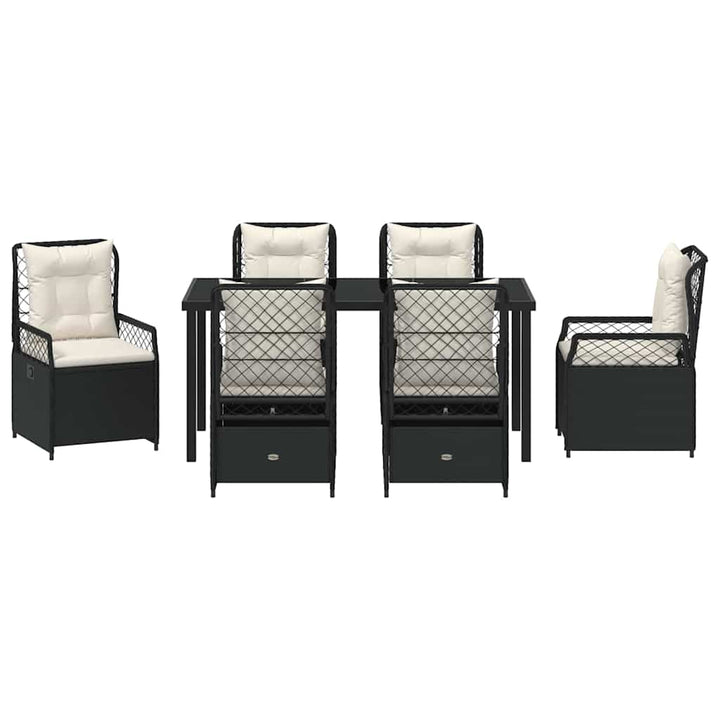 Have Spisebordssæt 7 pcs Sort polyrattan