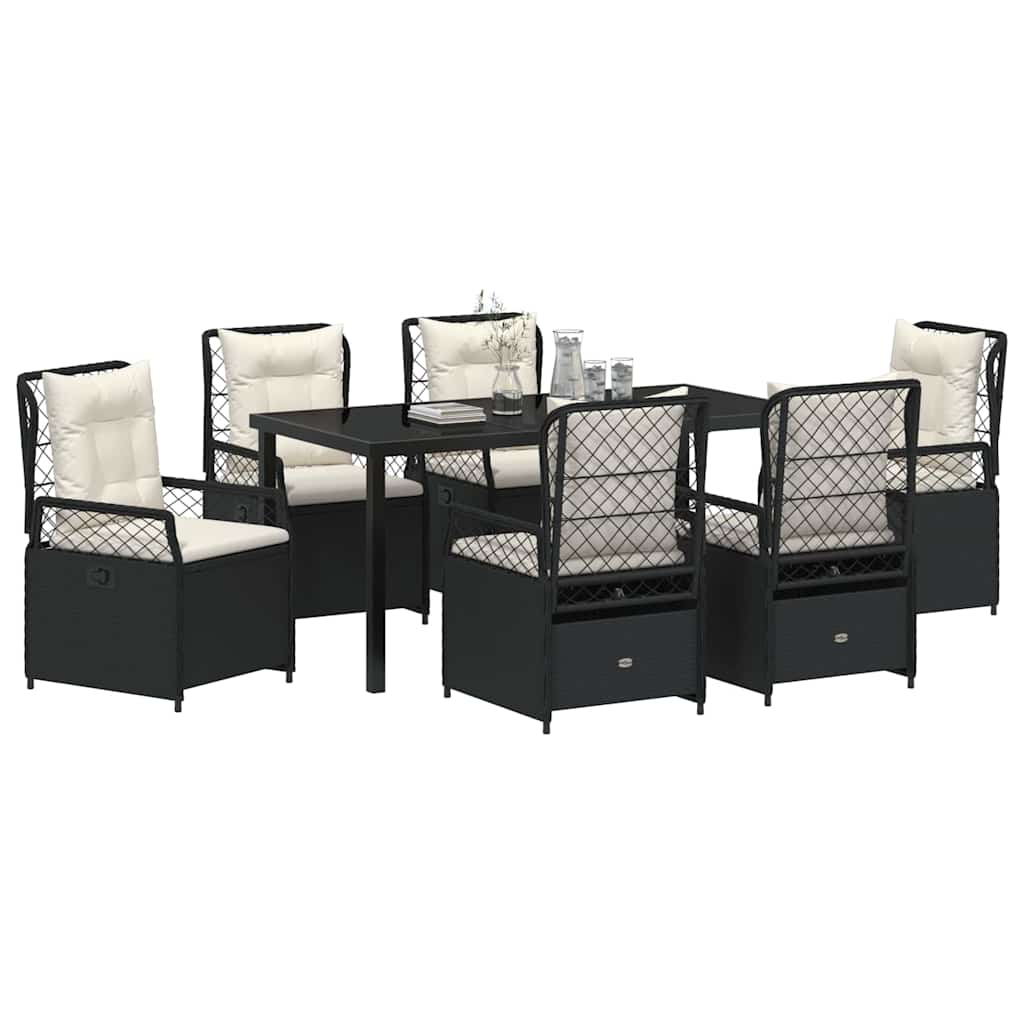 Have Spisebordssæt 7 pcs Sort polyrattan