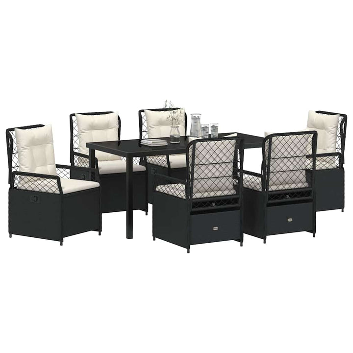 Have Spisebordssæt 7 pcs Sort polyrattan