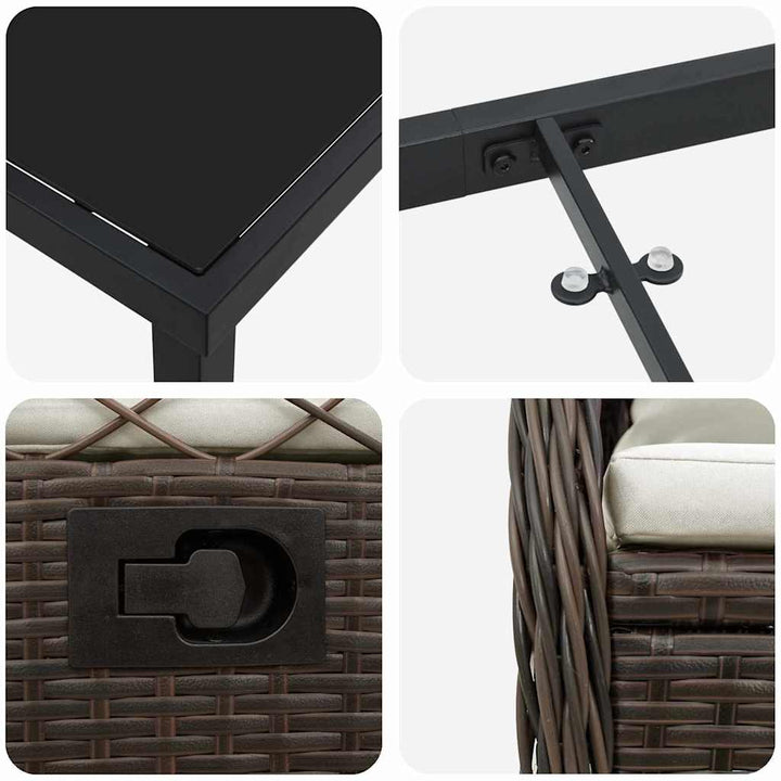 Have Spisebordssæt 3 pcs Brun polyrattan