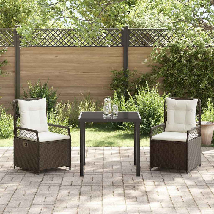Have Spisebordssæt 3 pcs Brun polyrattan