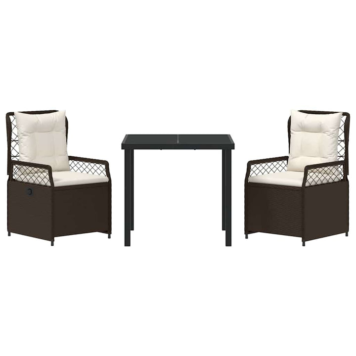Have Spisebordssæt 3 pcs Brun polyrattan