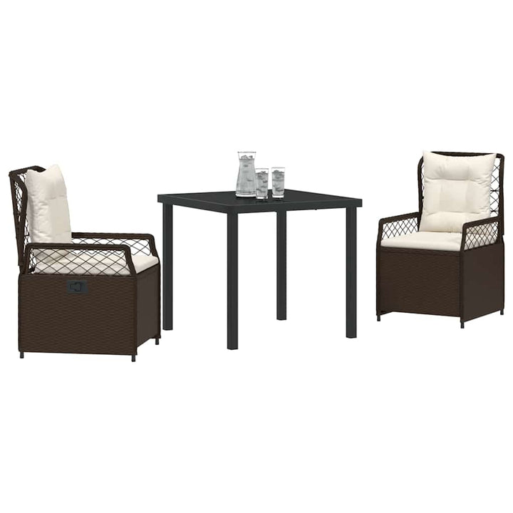 Have Spisebordssæt 3 pcs Brun polyrattan