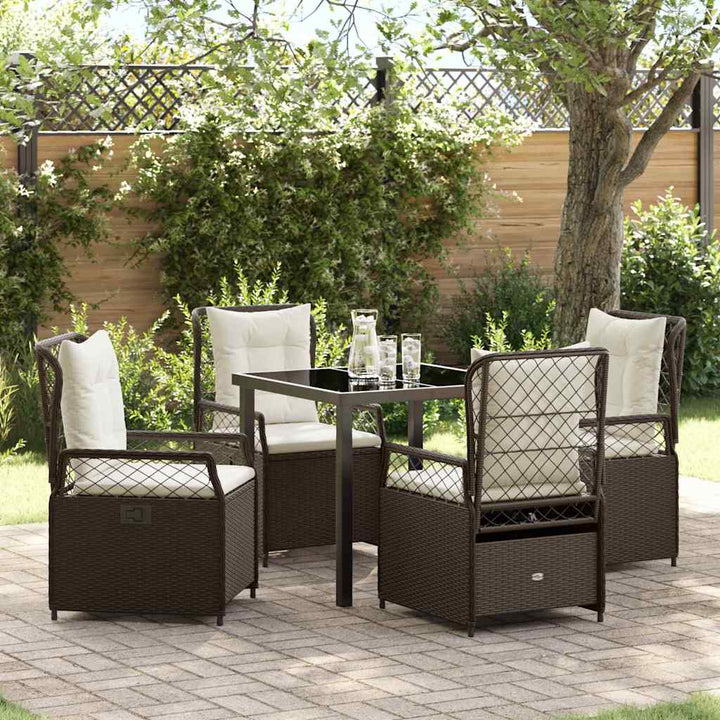 Have Spisebordssæt 5 pcs Brun polyrattan