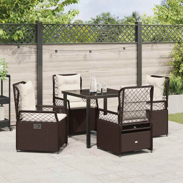 Have Spisebordssæt 5 pcs Brun polyrattan