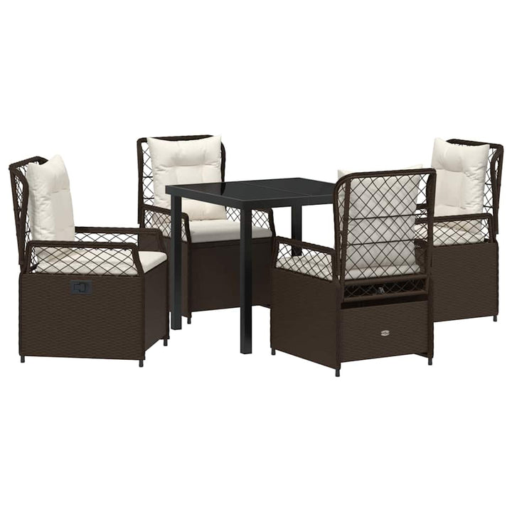 Have Spisebordssæt 5 pcs Brun polyrattan
