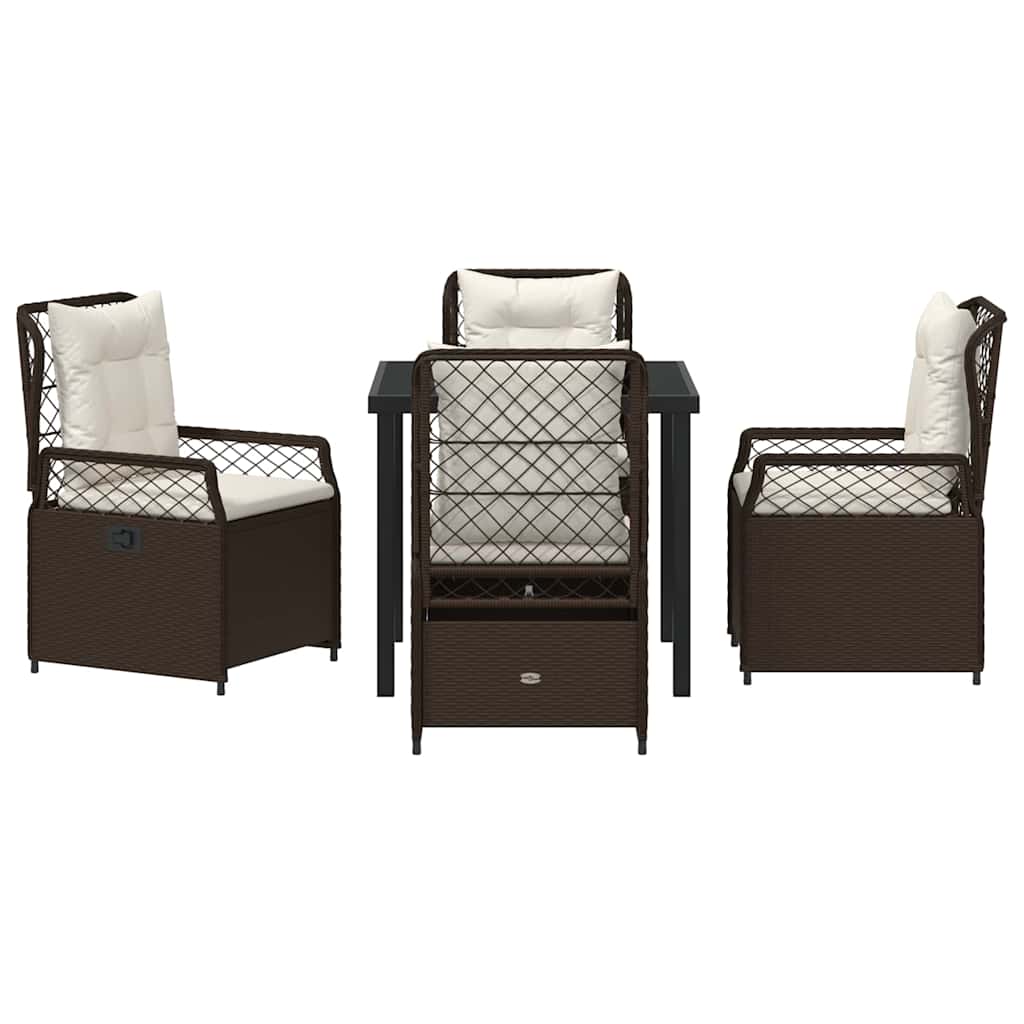 Have Spisebordssæt 5 pcs Brun polyrattan