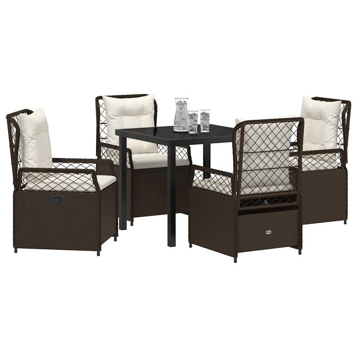 Have Spisebordssæt 5 pcs Brun polyrattan