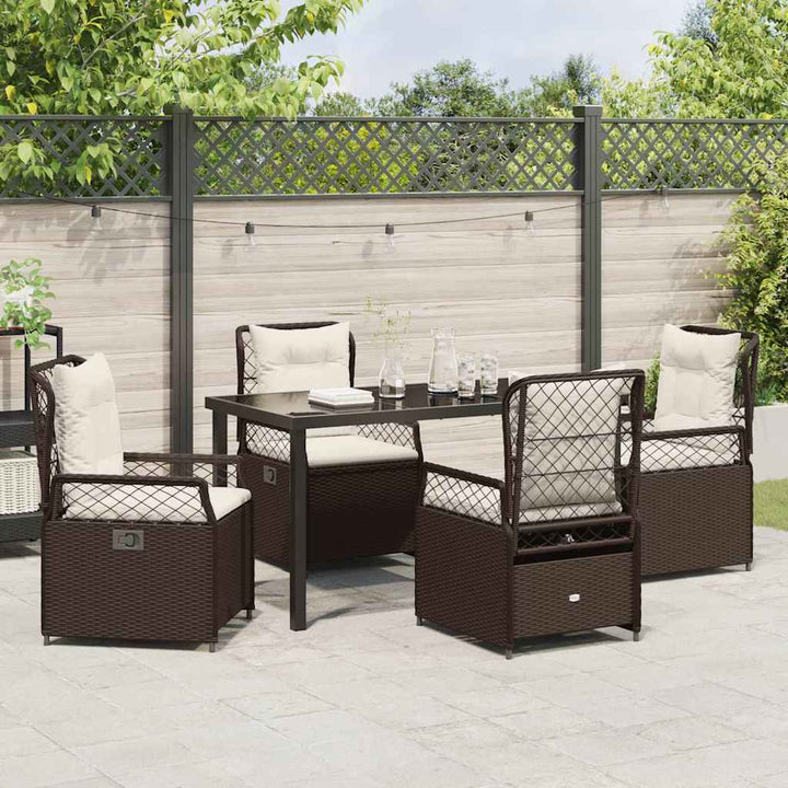 Have Spisebordssæt 5 pcs Brun polyrattan